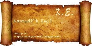 Kastyák Emil névjegykártya